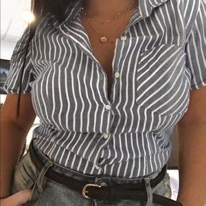 Blue stripped button down